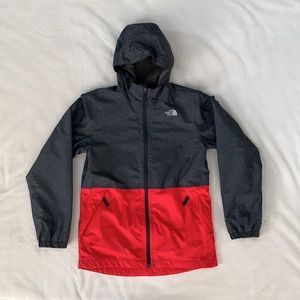 North Face youth Dryvent hooded gray/red jacket - size YXL